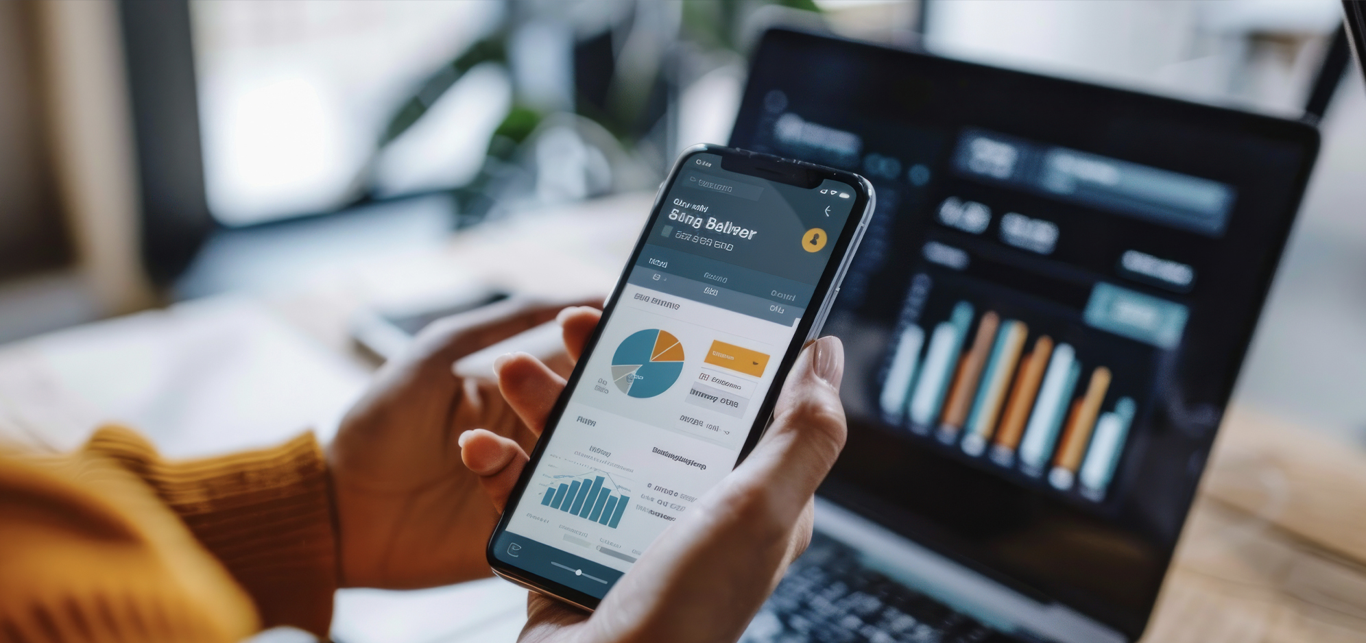 A client looking at family office financial analytics