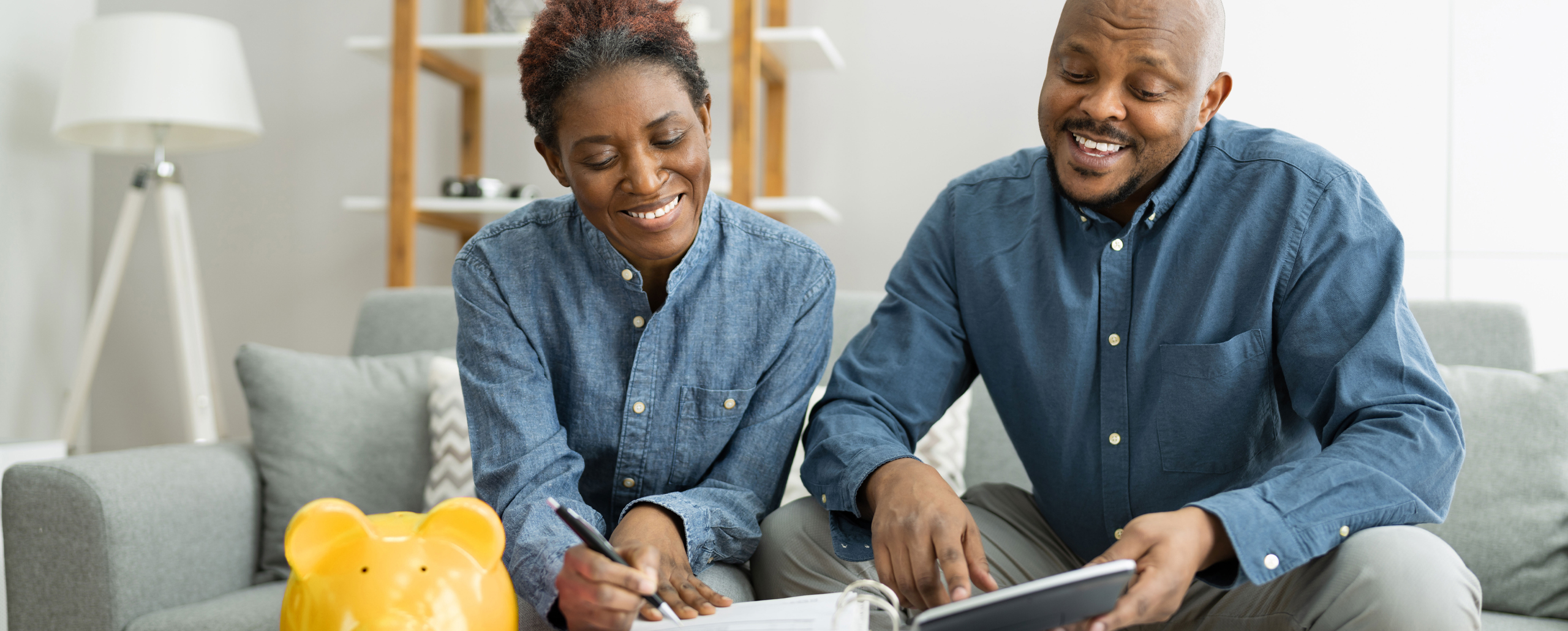 Couple reviewing financial planning documents
